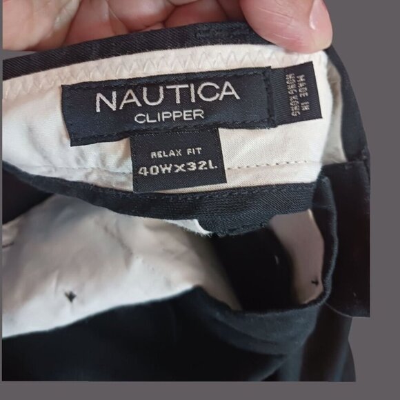 Nautica Clipper Mens Relax Fit Linen Pants 40W X 32L Black - Picture 3 of 9